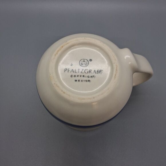 Pfaltzgraff RIO Mug Coffee Tea Cup Blue Stripe Stoneware MEXICO Copyright - Picture 4 of 8